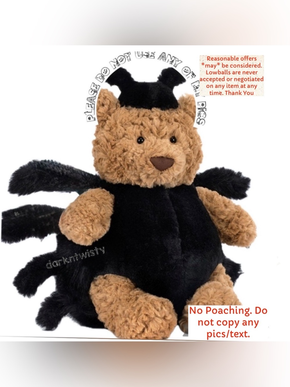 BNWT JELLYCAT BARTHOLOMEW BEAR SPIDER